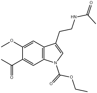 6-아세틸-3-[2-(아세틸아미노)에틸]-5-메톡시-H-인돌-1-카르복실산에틸에스테르 구조식 이미지