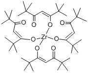 TETRAKIS(2,2,6,6-TETRAMETHYL-3,5-HEPTANEDIONATO)ZIRCONIUM 구조식 이미지