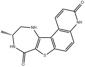 4H-[1,4]Diazepino[5',6':4,5]thieno[3,2-f]quinoline-3,8-dione, 9,10,11,12-tetrahydro-10-methyl-, (10R)- 구조식 이미지