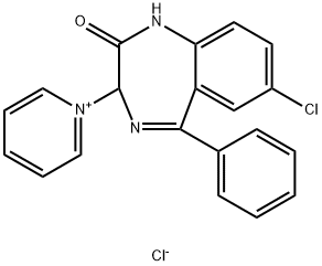 Pyridinium, 1-(7-chloro-2,3-dihydro-5-phenyl-2,3-dihydro-1H-1,4-benzod iazepin-3-yl)-, chloride Structure