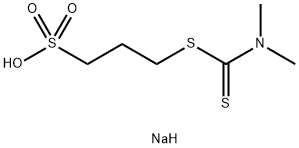 Sodium 3-[[(dimethylamino)thioxomethyl]thio]propanesulphonate Structure