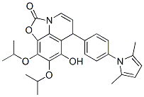 2H,6H-Oxazolo[5,4,3-ij]quinolin-2-one,  6-[4-(2,5-dimethyl-1H-pyrrol-1-yl)phenyl]-7-hydroxy-8,9-bis(1-methylethoxy)-  (9CI) Structure