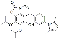 2H,6H-Oxazolo[5,4,3-ij]quinolin-2-one,  6-[4-(2,5-dimethyl-1H-pyrrol-1-yl)phenyl]-7-hydroxy-8,9-bis(1-methylethoxy)-  (9CI) 구조식 이미지