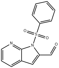 1-(페닐설포닐)-1H-피롤로[2,3-b]피리딘-2-카브알데하이드 구조식 이미지