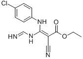 Ethyl 3-((4-chlorophenyl)amino)-2-cyano-3-((iminomethyl)amino)-2-prope noate Structure