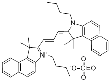 4,5:4',5'-DIBENZO-1,1'-DIBUTYL-3,3,3',3'-TETRAMETHYLINDACARBOCYANINE PERCHLORATE Structure