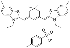 3-ETHYL-2-[(3-([3-ETHYL-6-METHYL-1,3-BENZOTHIAZOL-2(3H)-YLIDENE]METHYL)-5,5-DIMETHYL-2-CYCLOHEXEN-1-YLIDENE)METHYL]-6-METHYL-1,3-BENZOTHIAZOL-3-IUM 4-METHYLBENZENESULFONATE Structure