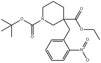 1-BOC-3-[(2-NITROPHENYL)METHYL]-3-PIPERIDINECARBOXYLIC ACID ETHYL ESTER Structure