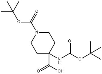 4-TERT-BUTOXYCARBONYLAMINO-PIPERIDINE-1,4-DICARBOXYLIC ACID MONO-TERT-BUTYL ESTER 구조식 이미지