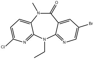 8-BROMO-2-CHLORO-11-ETHYL-5-METHYL-5H-DIPYRIDO[3,2-B:2',3'-E][1,4]DIAZEPIN-6(11H)-ONE Structure