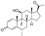 9-fluoro-11beta-hydroxy-6alpha-methylpregna-1,4-diene-3,20-dione 구조식 이미지