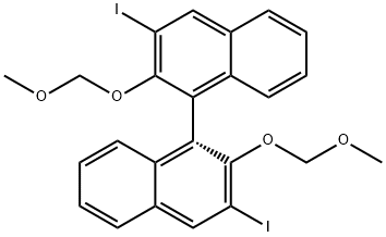 R-3,3'-diiodo-2,2'-bis(MethoxyMethoxy)1,1'-Binaphthalene Structure