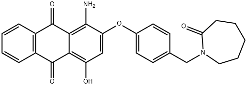 1-amino-2-[p-[(hexahydro-2-oxo-1H-azepin-1-yl)methyl]phenoxy]-4-hydroxyanthraquinone  Structure