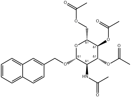 (2'-NAPHTHYL)METHYL-2-ACETAMIDO-3,4,6-TRI-O-ACETYL-2-DEOXY-BETA-D-GLUCOPYRANOSIDE 구조식 이미지