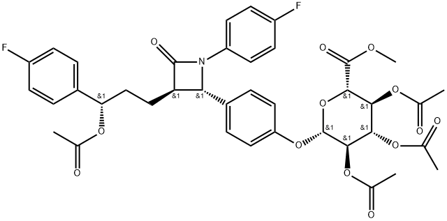 3-O-Acetyl Ezetimibe 2,3,4-Tri-O-acetyl--D-glucuronide Methyl Ester Structure