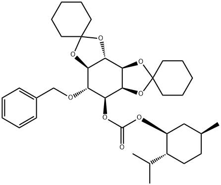 6-O-BENZYL-1-(+)-CARBOXYMENTHYL-2,3:4,5-DI-O-CYCLOHEXYLIDENE-L-MYO-INOSITOL Structure