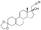 (17α)-3,3-[1,2-Ethanediylbis(oxy)]-17-hydroxy-19-norpregna-5(10),9(11)-diene-21-nitrile 구조식 이미지