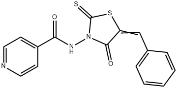 N-[4-Oxo-5-(phenylmethylene)-2-thioxo-3-thiazolidinyl]-4-pyridinecarboxamide Structure