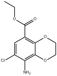 8-Amino-7-chloro-2,3-dihydrobenzo[1,4]dioxine-5-carboxylic acid ethyl ester Structure