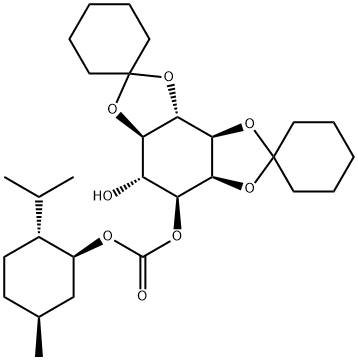 1-(+)-CARBOXYMENTHYL-2,3:4,5-DI-O-CYCLOHEXYLIDENE-L-MYO-INOSITOL Structure