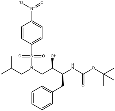 tert-Butyl [(1S,2R)-1-benzyl-2-hydroxy-3-[isobutyl[(4-nitrophenyl)sulfonyl]amino]propyl]carbamate 구조식 이미지