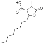 CIS-TETRAHYDRO-3-METHYLENE-2-OXO-5-N-OCTYL-4-FURANCARBOXYLIC ACID 구조식 이미지