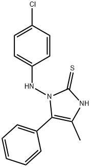 2H-Imidazole-2-thione, 1-[(4-chlorophenyl)amino]-1,3-dihydro-4-methyl-5-phenyl- 구조식 이미지