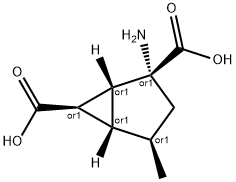 Bicyclo[3.1.0]hexane-2,6-dicarboxylic acid, 2-amino-4-methyl-, Structure