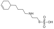 Ethanethiol, 2-(4-(cyclohexen-3-ylbutyl)amino)-, hydrogen sulfate (est er) Structure