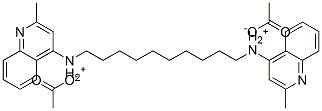 N,N'-데칸-1,10-디일비스(2-메틸퀴놀린-4-암모늄)디아세테이트 구조식 이미지