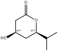 2H-Pyran-2-one,tetrahydro-4-hydroxy-6-(1-methylethyl)-,cis-(9CI) 구조식 이미지