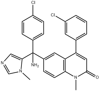 6-[amino-(4-chlorophenyl)-(3-methylimidazol-4-yl)methyl]-4-(3-chloroph enyl)-1-methyl-quinolin-2-one 구조식 이미지