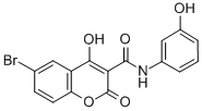 6-Bromo-4-hydroxy-3-((m-hydroxyphenyl)carbamoyl)coumarin Structure