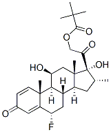 6alpha-fluoro-11beta,17,21-trihydroxy-16alpha-methylpregna-1,4-diene-3,20-dione 21-pivalate 구조식 이미지