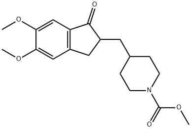 methyl 4-((5,6-dimethoxy-1-oxo-2,3-dihydro-1H-inden-2-yl)methyl)piperidine-1-carboxylate 구조식 이미지