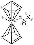 비스(사이클로펜타디에닐)지르코늄(IV)하이드라이드트리플루오로메탄설폰산염 구조식 이미지