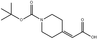 1-BOC-피페리딘-4-일리덴-아세트산 구조식 이미지