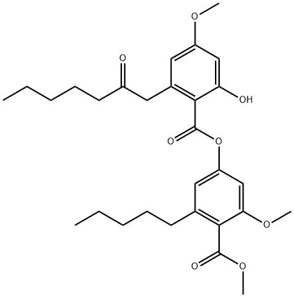 4-[2-Hydroxy-4-methoxy-6-(2-oxoheptyl)benzoyloxy]-2-methoxy-6-pentylbenzoic acid methyl ester 구조식 이미지