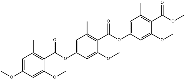 4-[(2,4-Dimethoxy-6-methylbenzoyl)oxy]-2-methoxy-6-methylbenzoic acid 3-methoxy-4-(methoxycarbonyl)-5-methylphenyl ester Structure