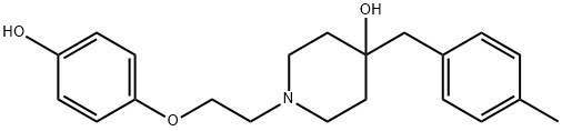 1-[2-(4-HYDROXYPHENOXY)ETHYL]-4-[(4-METHYLPHENYL)METHYL]-4-PIPERIDINOL MONOHYDROCHLORIDE Structure