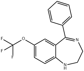 2,3-Dihydro-5-phenyl-7-(trifluoromethoxy)-1H-1,4-benzodiazepine 구조식 이미지