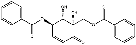 (4R,5S,6S)-4-(Benzoyloxy)-6-[(benzoyloxy)methyl]-5,6-dihydroxy-,2-cyclohexen-1-one 구조식 이미지