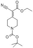 1-PIPERIDINECARBOXYLIC ACID, 4-(1-CYANO-2-ETHOXY-2-OXOETHYLIDENE)-, 1,1-DIMETHYLETHYL ESTER Structure
