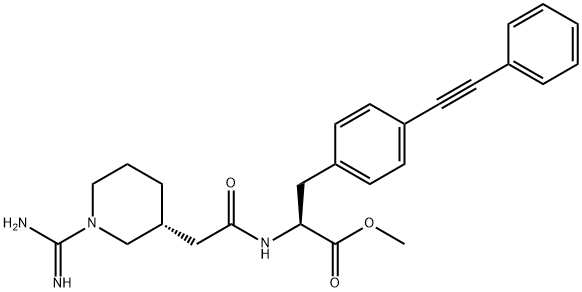 N-[[(3R)-1-(AMINOIMINOMETHYL)-3-PIPERIDINYL]ACETYL]-4-(PHENYLETHYNYL)-L-PHENYLALANINE METHYL ESTER TRIFLUOROACETATE Structure