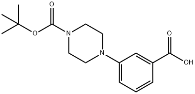 3-[4-(tertbutoxycarbonyl)piperazin-1-yl]benzoic acid Structure
