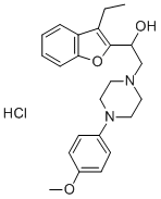 alpha-(3-Ethyl-2-benzofuranyl)-4-(4-methoxyphenyl)-1-piperazineethanol  monohydrochloride 구조식 이미지