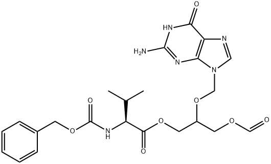 N-[(Phenylmethoxy)carbonyl]-L-valine 2-[(2-amino-1,6-dihydro-6-oxo-9H-purin-9-yl)methoxy]-3-(formyloxy)propyl ester 구조식 이미지