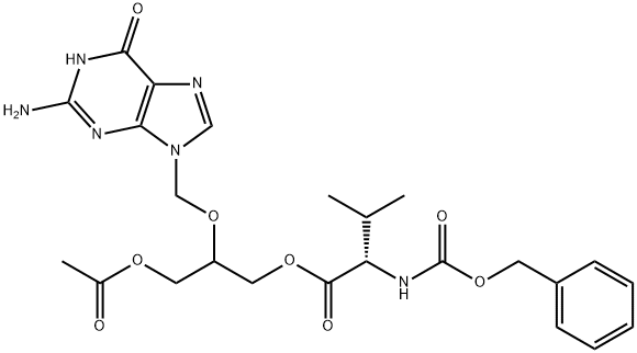 O-Acetyl N-Benzyloxycarbonyl Valganciclovir 구조식 이미지