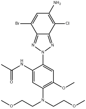 Acetamide, N-(2-(5-amino-7-bromo-4-chloro-2H-benzotriazol-2-yl)-5-(bis (2-methoxyethyl)amino)-4-methoxyphenyl)- Structure