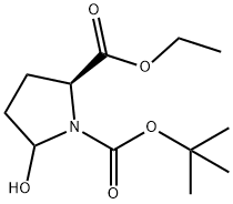 1,2-피롤리딘디카르복실산,5-히드록시-,1-(1,1-디메틸에틸)2-에틸에스테르,(2S)- 구조식 이미지